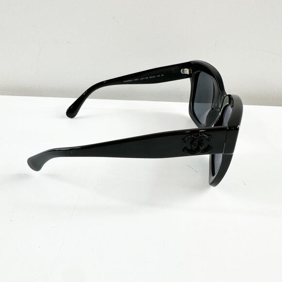 Chanel 5357 Square Oversized CC Designer Sunglasses Black - Picture 8 of 14